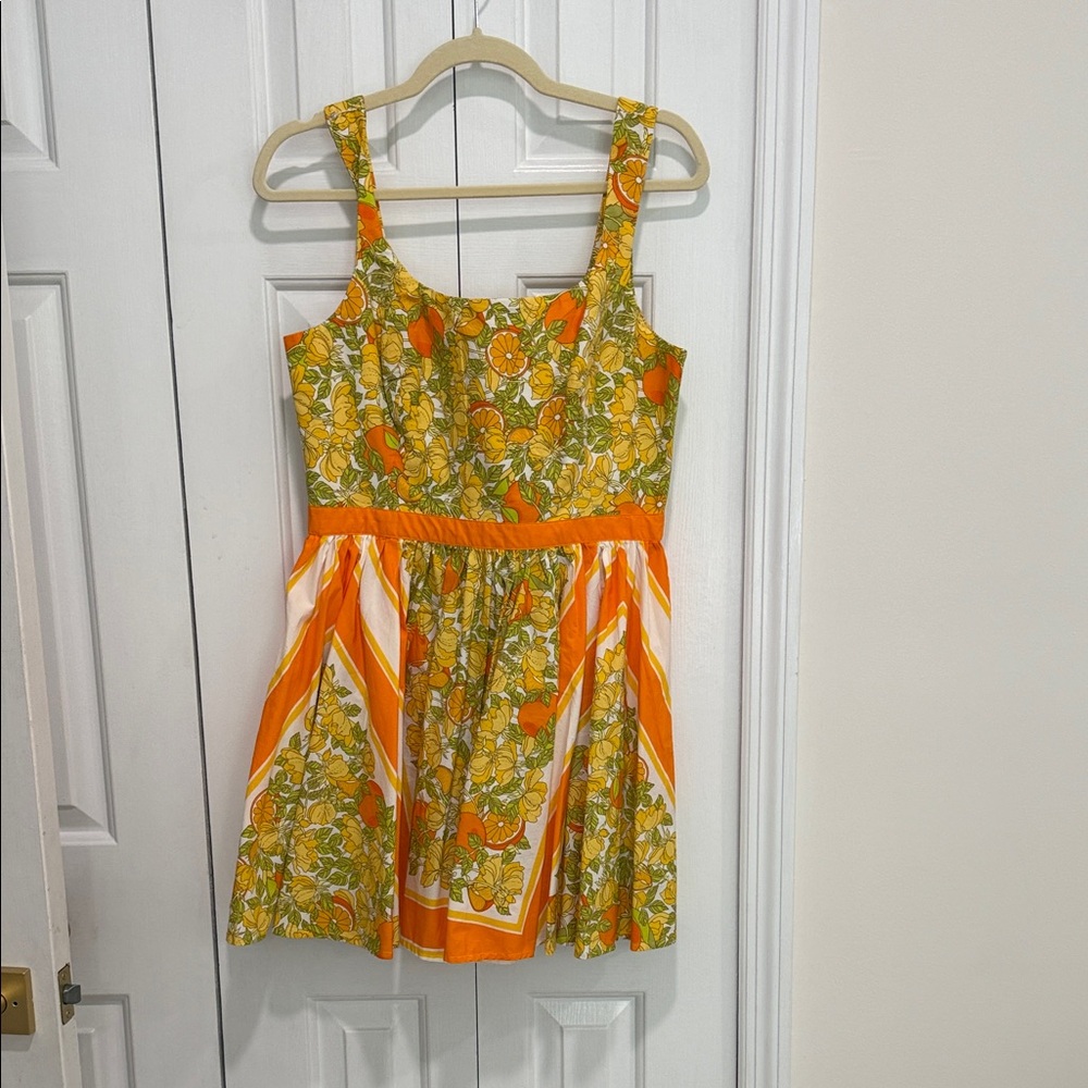 J. Crew Floral Dress in Orange and Yellow